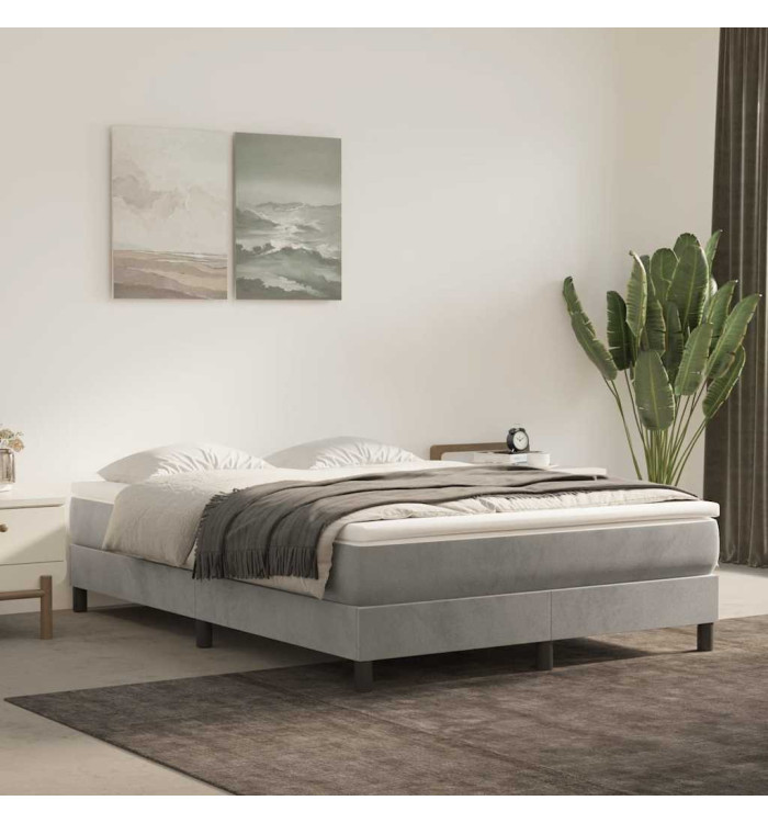 Matelas de lit à ressorts ensachés gris clair 140x220x20 cm | Mobilier & Déco