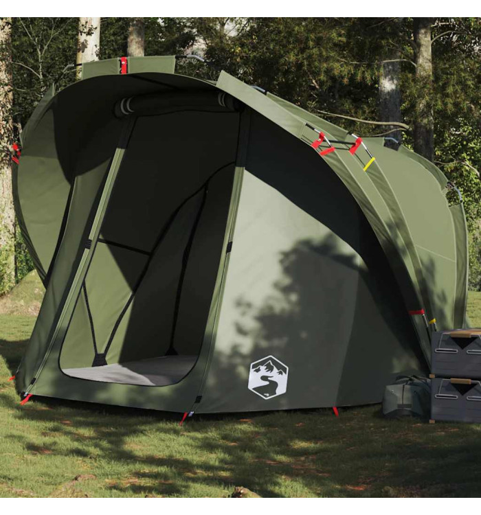 Tente de pêche 4 personnes vert olive imperméable | Mobilier & Déco