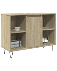Armoire salle de bain chêne sonoma 80x33x60cm bois d'ingénierie | Mobilier & Déco