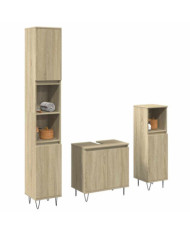 Ensemble de meubles de salle de bain 3 pcs chêne sonoma | Mobilier & Déco