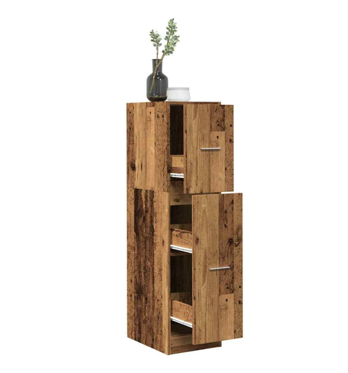 Armoire d'apothicaire vieux bois 30x41x118 cm bois d'ingénierie | Mobilier & Déco