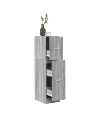 Armoire apothicaire sonoma gris 30x41x118 cm bois d'ingénierie | Mobilier & Déco