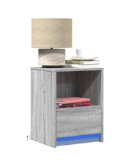 Armoires de chevet et lumières LED 2 pcs sonoma gris | Mobilier & Déco