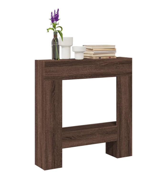 Cadre de cheminée chêne marron 81x18x82 cm bois d'ingénierie | Mobilier & Déco