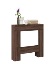 Cadre de cheminée chêne marron 81x18x82 cm bois d'ingénierie | Mobilier & Déco