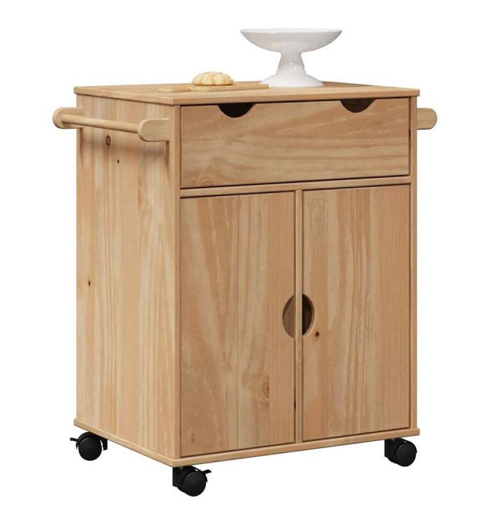 Chariot de cuisine OTTA 59x45x80 cm bois massif de pin | Mobilier & Déco