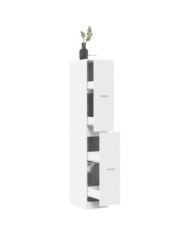 Armoire d'apothicaire blanc 30x41x174,5 cm bois d'ingénierie | Mobilier & Déco