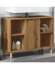 Armoire de salle de bain chêne artisanal bois d'ingénierie | Mobilier & Déco