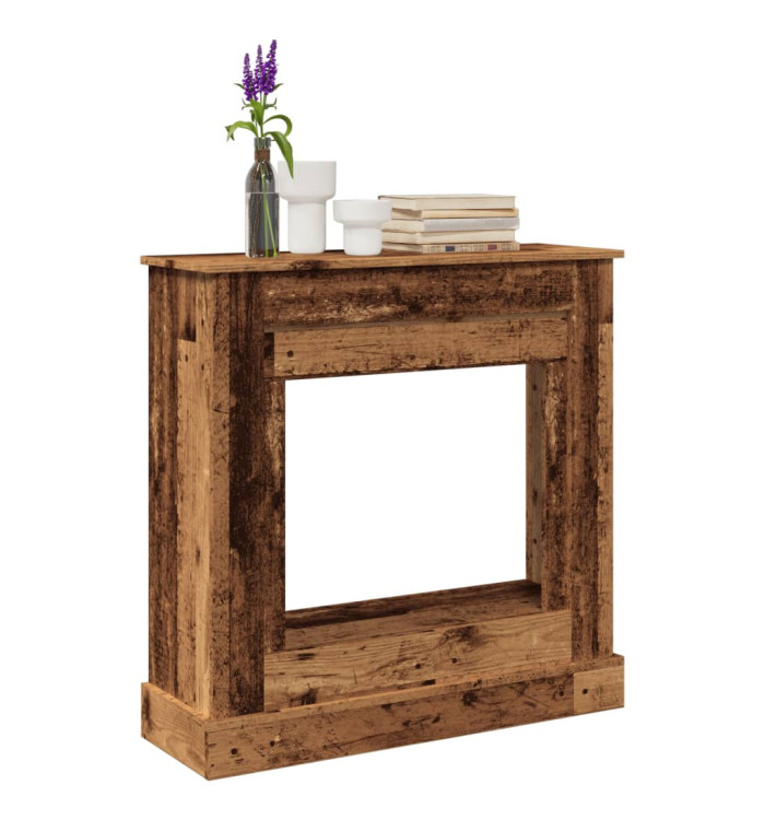 Cadre de cheminée vieux bois 90x30x90 cm bois d'ingénierie | Mobilier & Déco