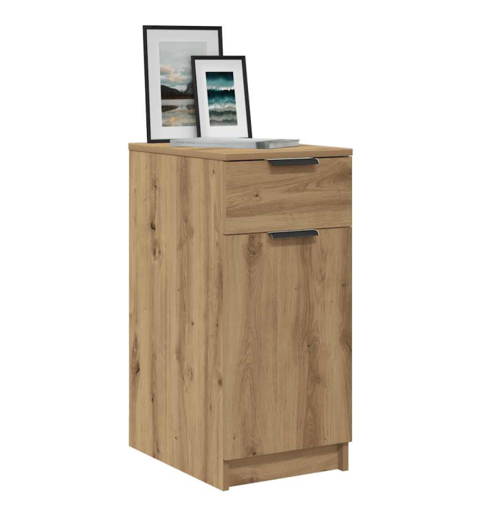 Armoire de bureau chêne artisanal 33x50x75 cm bois d'ingénierie | Mobilier & Déco
