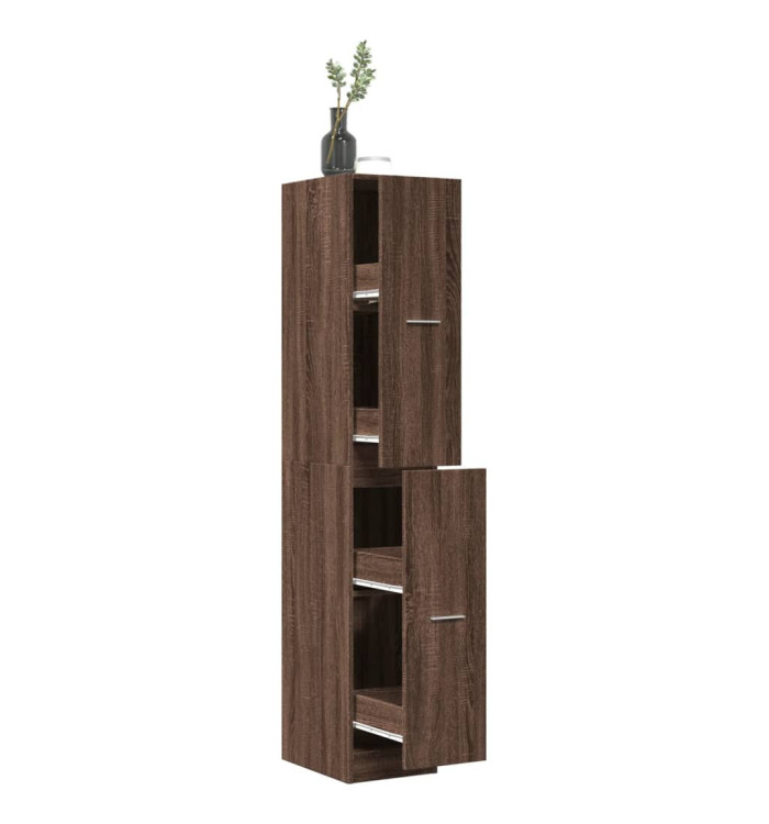 Armoire apothicaire chêne marron 30x41x174,5 cm bois ingénierie | Mobilier & Déco