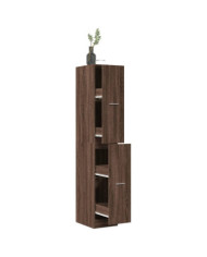 Armoire apothicaire chêne marron 30x41x174,5 cm bois ingénierie | Mobilier & Déco
