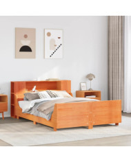 Cadre de lit sans matelas cire marron 120x190cm bois pin massif | Mobilier & Déco