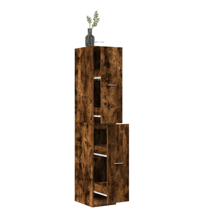 Armoire d'apothicaire chêne fumé 30x41x174,5 cm bois ingénierie | Mobilier & Déco