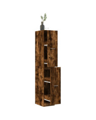 Armoire d'apothicaire chêne fumé 30x41x174,5 cm bois ingénierie | Mobilier & Déco
