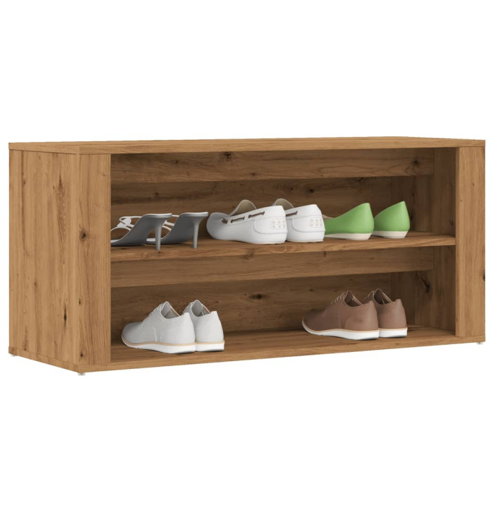 Banc à chaussures chêne artisanal 100x35x45cm bois d'ingénierie | Mobilier & Déco