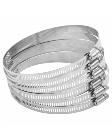 Colliers de serrage 6 pcs 91-140 mm acier inoxydable 304 | Mobilier & Déco