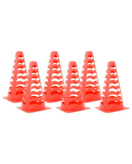 Cônes de football 6 pcs empilables orange 13x13x22,5 cm | Mobilier & Déco