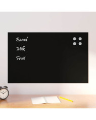 Tableau noir magnétique mural Noir 80x50 cm Verre trempé | Mobilier & Déco
