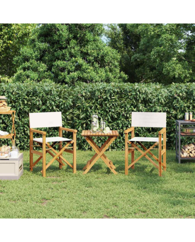 Chaises de metteur en scène pliantes lot de 2 Bois teck massif | Mobilier & Déco