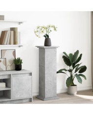 Piédestal avec rangement gris béton 31x30x90 cm bois ingénierie | Mobilier & Déco