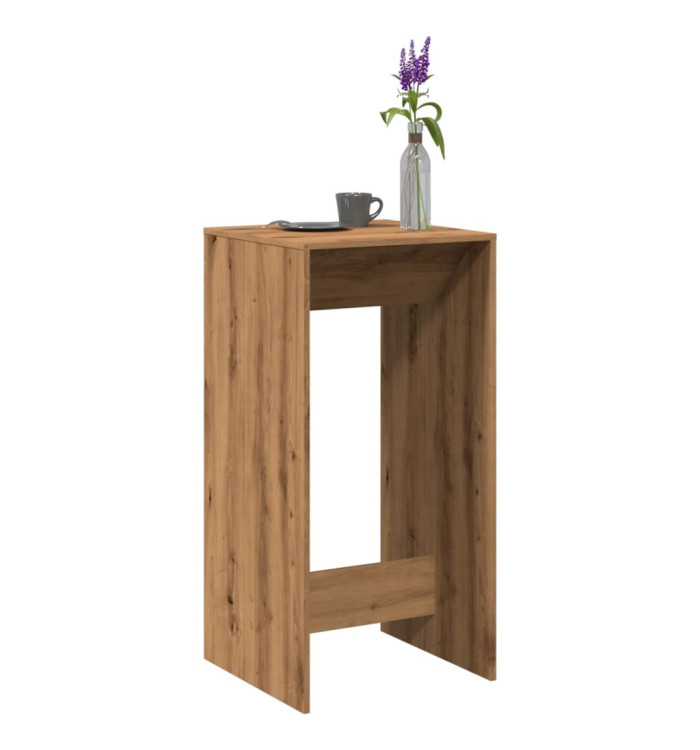 Table de bar chêne artisanal 51x50x103,5 cm bois d'ingénierie | Mobilier & Déco