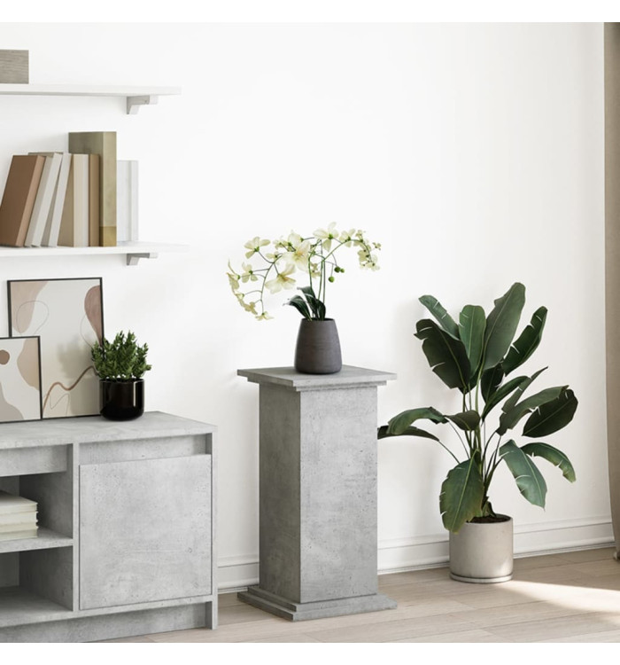 Piédestal avec rangement gris béton 31x30x60 cm bois ingénierie | Mobilier & Déco