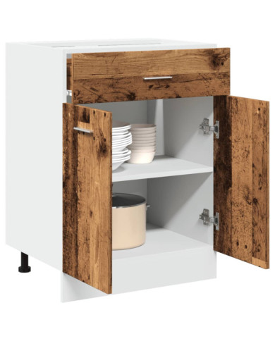 Armoire de plancher à tiroir "Lyon" vieux bois 60x46x81,5 cm | Mobilier & Déco