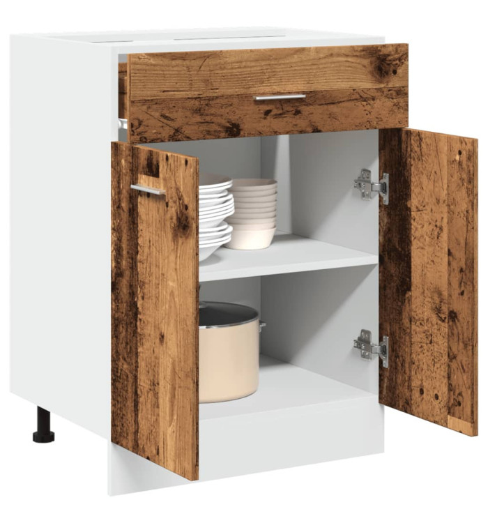 Armoire de plancher à tiroir "Lyon" vieux bois 60x46x81,5 cm | Mobilier & Déco