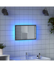 Miroir de salle de bain à LED sonoma gris bois d'ingénierie | Mobilier & Déco