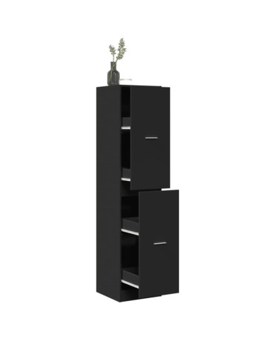 Armoire d'apothicaire noir 40x41x174,5 cm bois d'ingénierie | Mobilier & Déco
