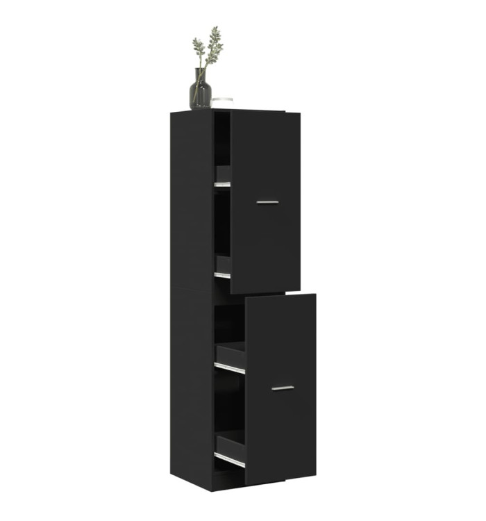 Armoire d'apothicaire noir 40x41x174,5 cm bois d'ingénierie | Mobilier & Déco