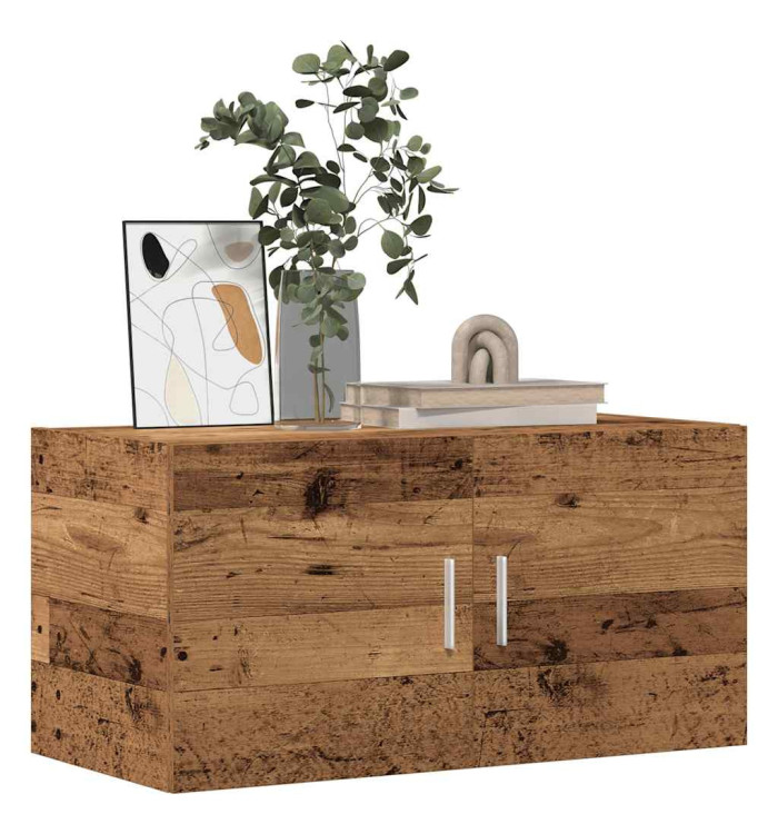 Meuble mural vieux bois 80x39x40 cm bois d'ingénierie | Mobilier & Déco