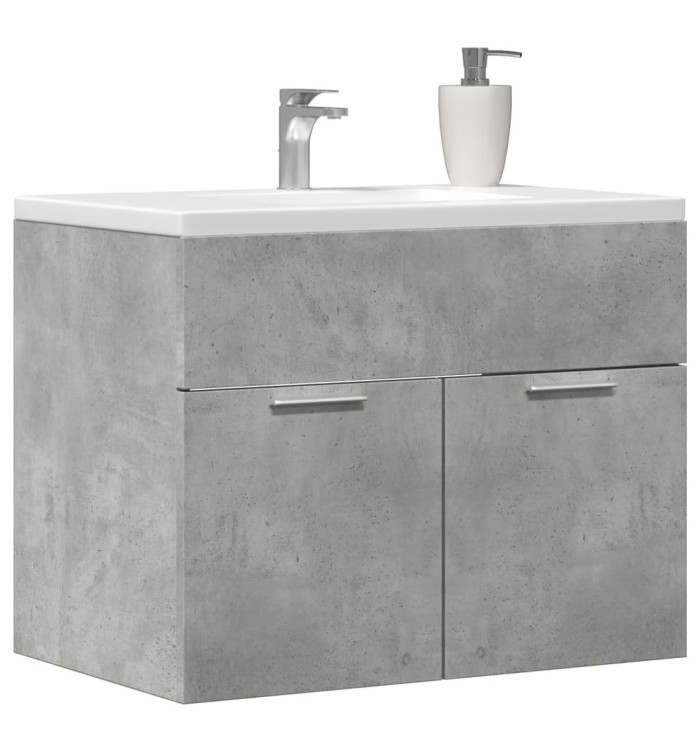 Armoire d'évier Gris béton 60x38,5x46 cm Aggloméré | Mobilier & Déco