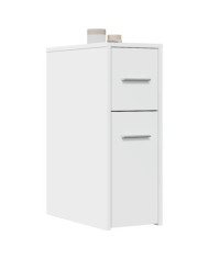 Armoire de salle de bain étroite avec roulettes blanc | Mobilier & Déco