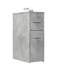 Armoire de salle de bain étroite avec roulettes gris béton | Mobilier & Déco