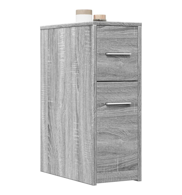 Armoire de salle de bain étroite avec roulettes sonoma gris | Mobilier & Déco