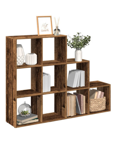 Étagère séparatrice de pièce à 3 niveaux vieux bois | Mobilier & Déco