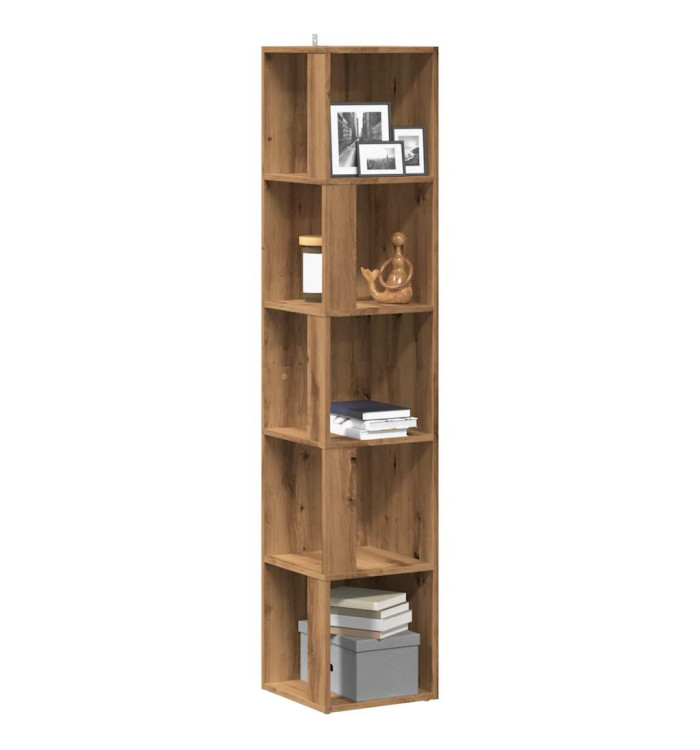 Armoire d'angle chêne artisanal 33x33x165 cm bois d'ingénierie | Mobilier & Déco