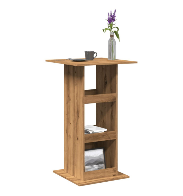 Table de bar avec rangement chêne artisanal bois d’ingénierie | Mobilier & Déco