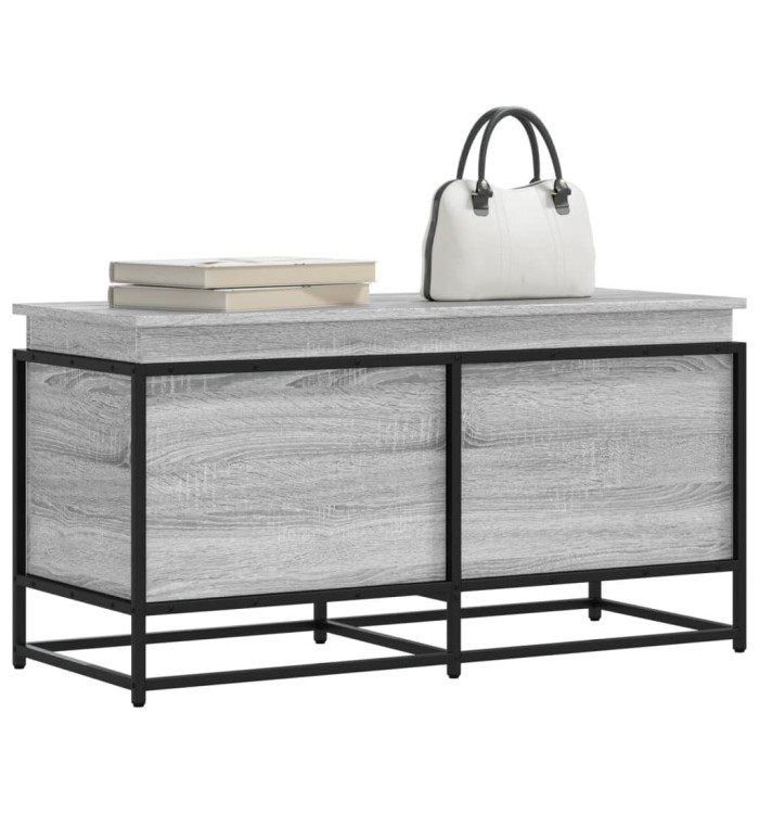 Boîte de rangement avec couvercle sonoma gris bois d'ingénierie | Mobilier & Déco