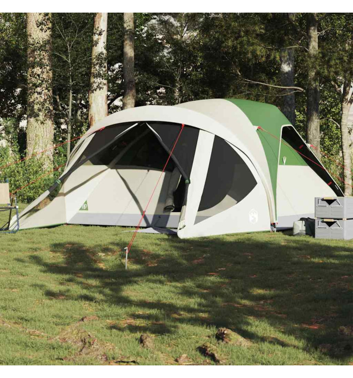Tente familiale tunnel 6 personnes vert imperméable | Mobilier & Déco