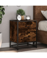 Table de chevet chêne fumé 40x31x50 cm bois d'ingénierie | Mobilier & Déco