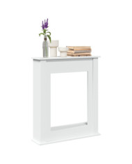 Cadre de cheminée blanc 75x20x87,5 cm bois d'ingénierie | Mobilier & Déco
