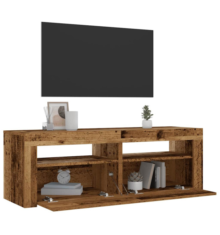 Tables de chevet 2 pcs avec LED vieux bois 60x35x40 cm | Mobilier & Déco