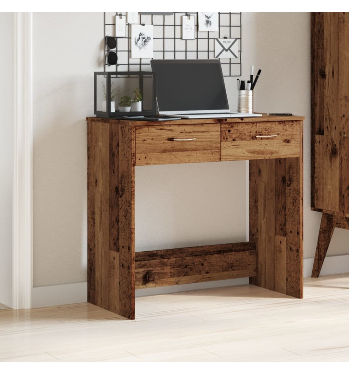 Bureau style vieux bois 80x40x75 cm bois d'ingénierie | Mobilier & Déco