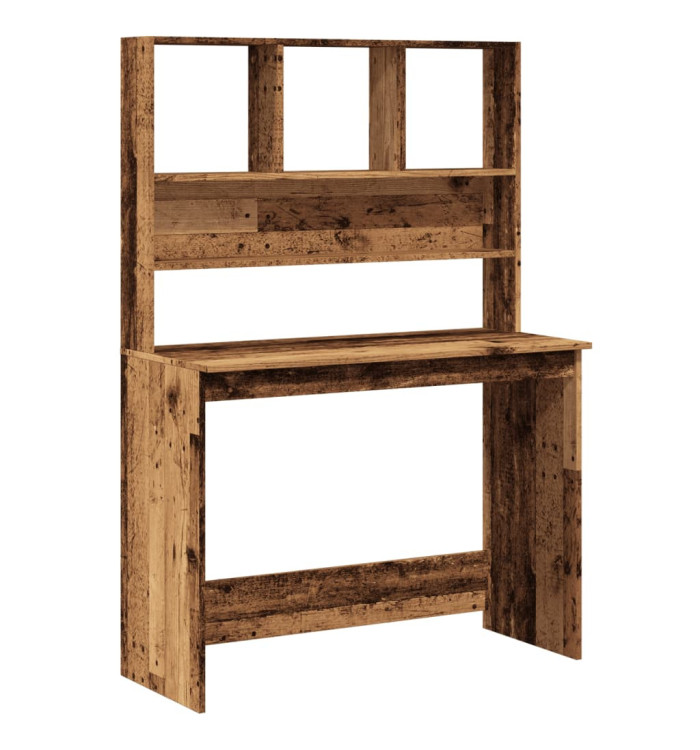 Bureau avec étagères vieux bois 102x45x148 cm bois d'ingénierie | Mobilier & Déco