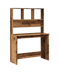Bureau avec étagères vieux bois 102x45x148 cm bois d'ingénierie | Mobilier & Déco