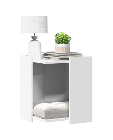 Meuble de bac à litière pour chat blanc bois d'ingénierie | Mobilier & Déco