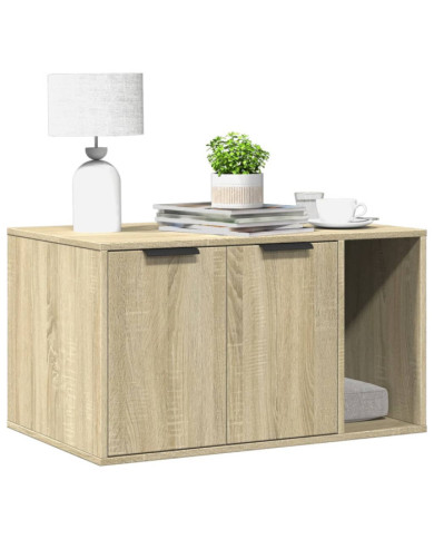 Meuble de bac à litière pour chat chêne sonoma bois ingénierie | Mobilier & Déco
